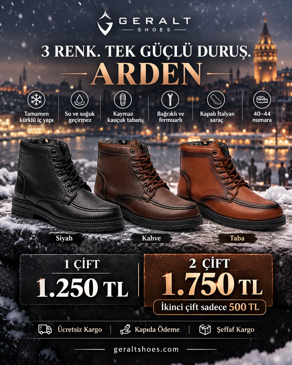 Arden siyah, kahve ve taba renkleri