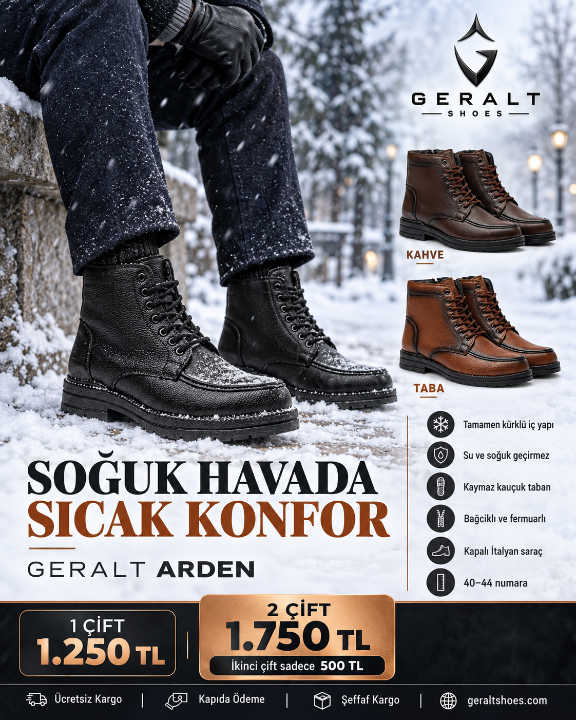 Geralt Arden kampanyası: 1 çift 1.250 TL, 2 çift 1.750 TL